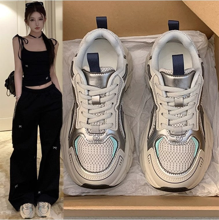 Thick soledad shoes women's 2025autumnew arrivaleasiest for matchheight increasingcasualsneakersfashion show feet small women's shoes