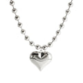 New arrivalaccessible luxury style heart necklace fashioncasual glossy steel ball chain peach heart pendant stainless steel necklace