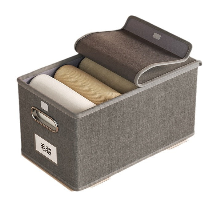 Clothes Storage Box Household Clothing Pants Folding and Finishing Basket Wardrobe Layered Storage Artifact Fabric Cation