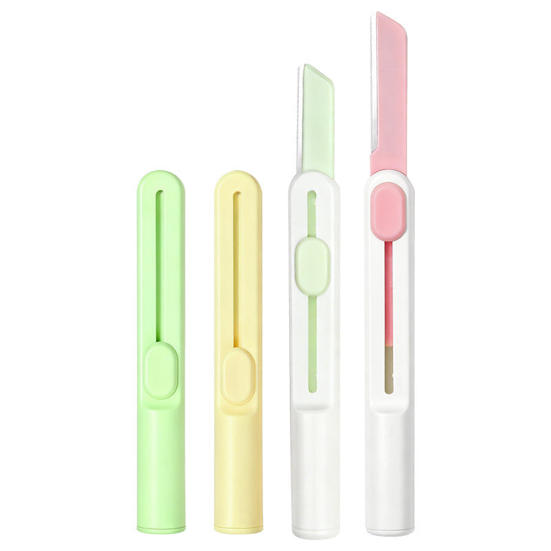 Rhino retractable macro eyebrow trimmer two-speed adjustable protective net eyebrow razor stainless steel blade beauty tool for women in stock