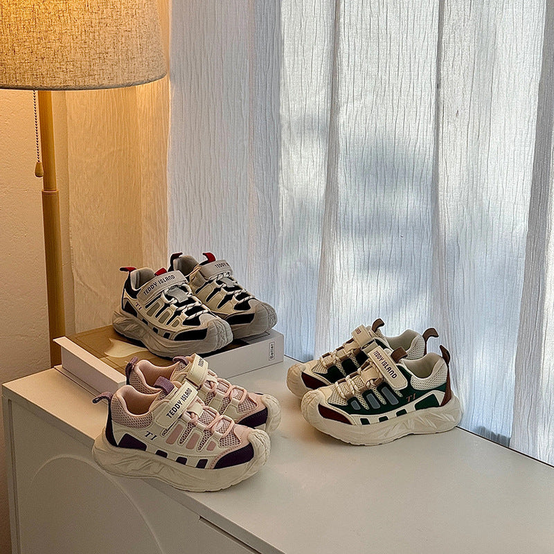 Kids' athletic shoes:  spring/autumn new collection - boys' soft-soled running shoes, girls' winter chunky sneakers, non-slip casual shoes