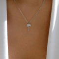 Rhinestone necklace wholesale fashion popular jewelry luxury inlaid gemstone coconut tree pendant women's easiest for match alloy necklace