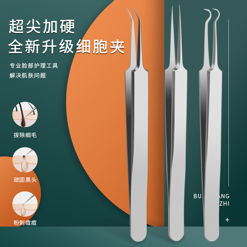 Factory in stock no. 5 super sharp cell clamp stainless steel acne needle suit blackhead acne tweezers acne needle tool