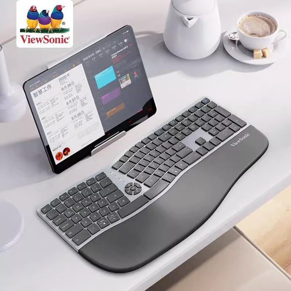 ViewSonic Laptop Desktop Computer Host Wireless Keyboard Bluetooth Charging Dual Mode Ergonomic Multimedia Keyboard