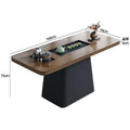 Modern minimalist small apartment balcony solid wood tea table and chair set with integrated tea tray and kettle - 2024 new arrival