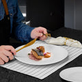 Minimalist pure white polka dot dessert plate - stylish and high-value for restaurants and hotels - western cuisine steak plate