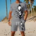 men's short-sleeve and shorts set, casual sportswear set, 3d printed cross-border hot seller, dropshipping available