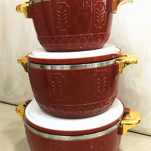 cross-border 3pcs insulated lunch box 2.5l-4.5l-6.5l hot selling african food warmer cont