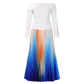 D3309 new  cross-border fashionable and elegant one-shoulder top and maxi skirt african style set for european and american export