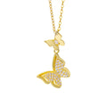 [set] european and american popular butterfly necklace earrings titanium steel light luxury exquisite new high-end sense clavicle chain jewelry