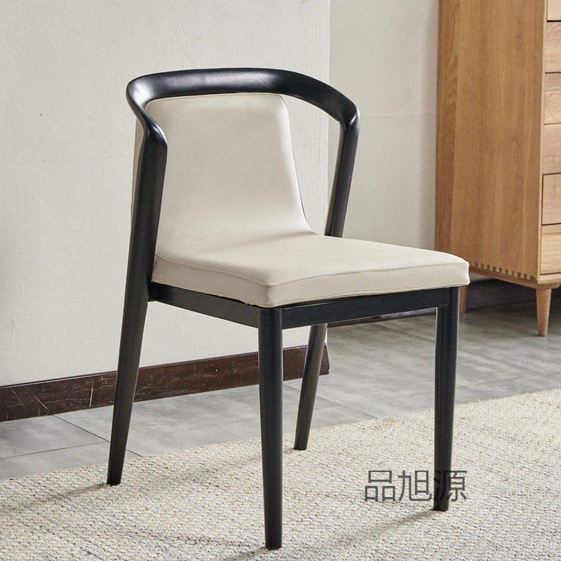 Chinese retro solid wood dining chair study office book chair high-end ash wood tea chair creative soft bag back chair