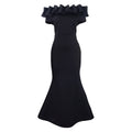 D3192 european and american cross-border women's fashion  new solid color mermaid dress with ruffle trim, slim-fit evening gown, african maxi dress