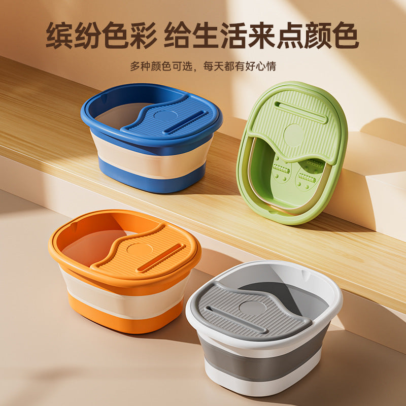 Collapsible foot soak bucket - thickened, insulated, calf-high, new portable foot bath basin for health & wellness, foot massage tub