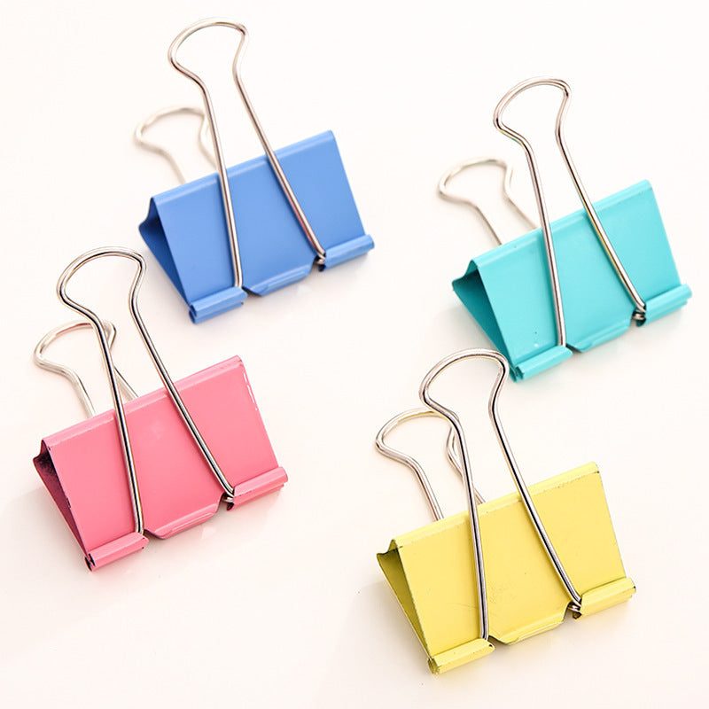 Deli 8552ES Color Long Tail Clip Swallow Tail Clip 41mm Metal Clip Ticket Clip 24 Iron Clip Fish Tail Clip