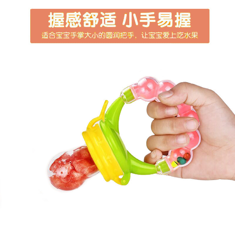 Baby food grade teether baby teething stick fruit vegetable bite bag pacifier newborn silicone teether
