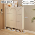 Ultra-thin tipping shoe cabinet cream style for home door small narrow entrance door shoe cabinet space-saving entrance cabinet all-in-one shoe rack