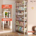 Kitchen door rear storage rack floor-standing punch-free wall-mounted bookshelf iron shelf wall space-saving ultra-thin storage rack