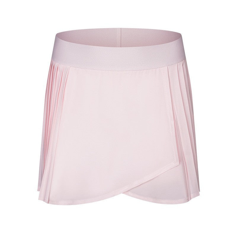 High-waisted pleated skort with pockets - anti-exposure lining - tennis skirt, fitness yoga skirt - dk382