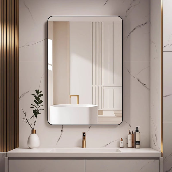 Bathroom mirror, wall-attached self-adhesive bathroom mirror, bathroom vanity mirror, household non-punching vanity, wash basin mirror