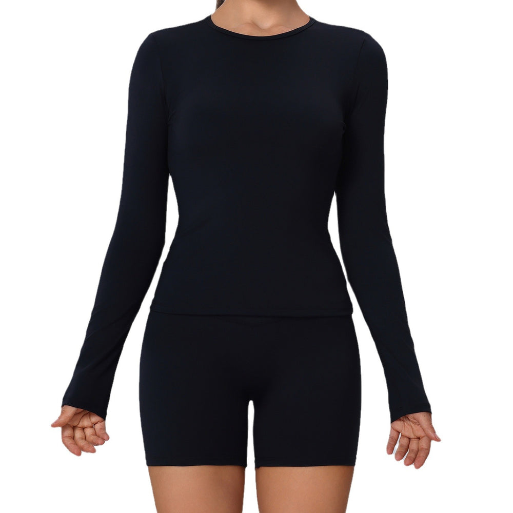 Amazon's new long sleeves yoga wear tight breathable elastic fitness wear professional training sportswear tops t-shirt