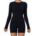 Amazon's new long sleeves yoga wear tight breathable elastic fitness wear professional training sportswear tops t-shirt