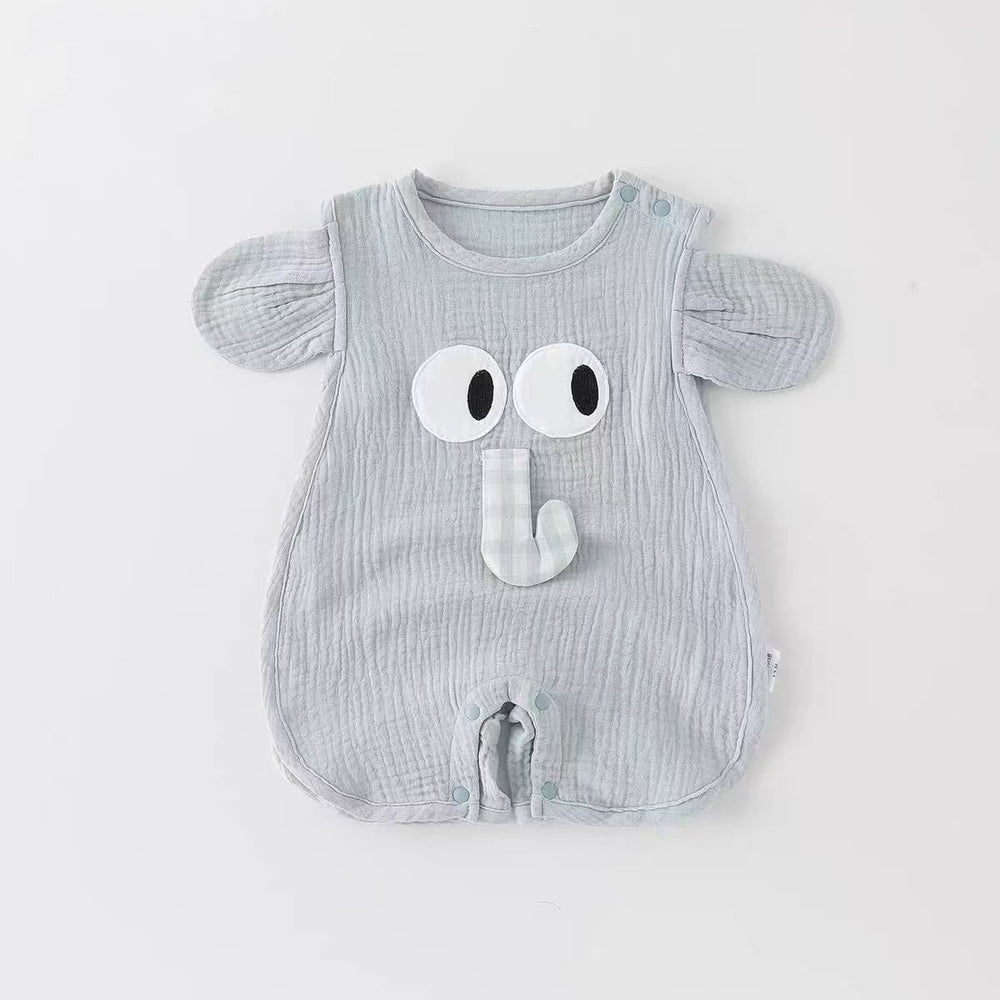 New summer cartoon sleeveless romper jumpsuit - lightweight, cute cartoon crawling suit for baby boys and girls