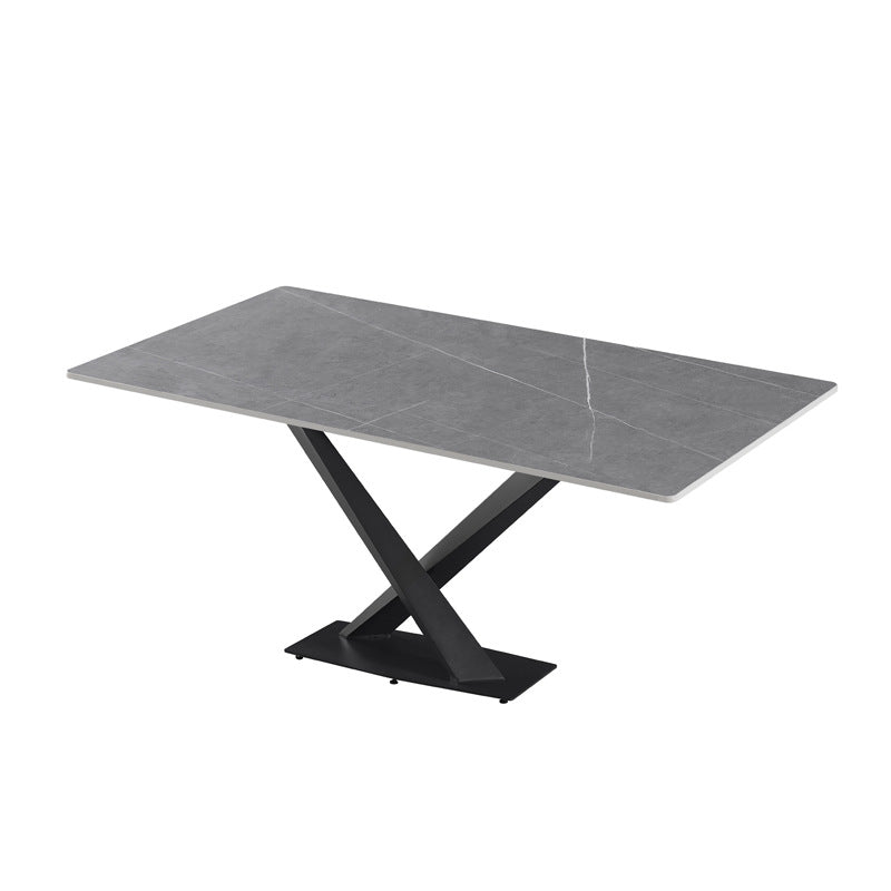 Factory direct italian-inspired luxury sintered stone dining table - modern minimalist rectangular dining table for small spaces