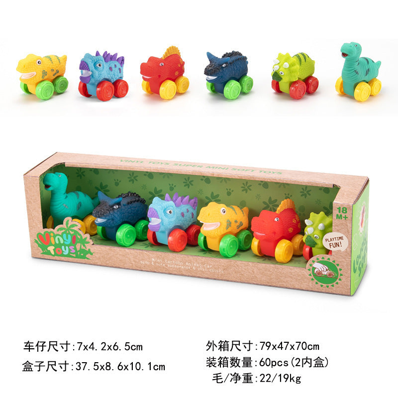 Cross-border export  cartoon toys soft glue animals children inertia car baby q cute car toy car