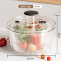 Multifunctional press dehydrator for home vegetable salad drying dehydrator large capacity rotate drain basket vegetable basin
