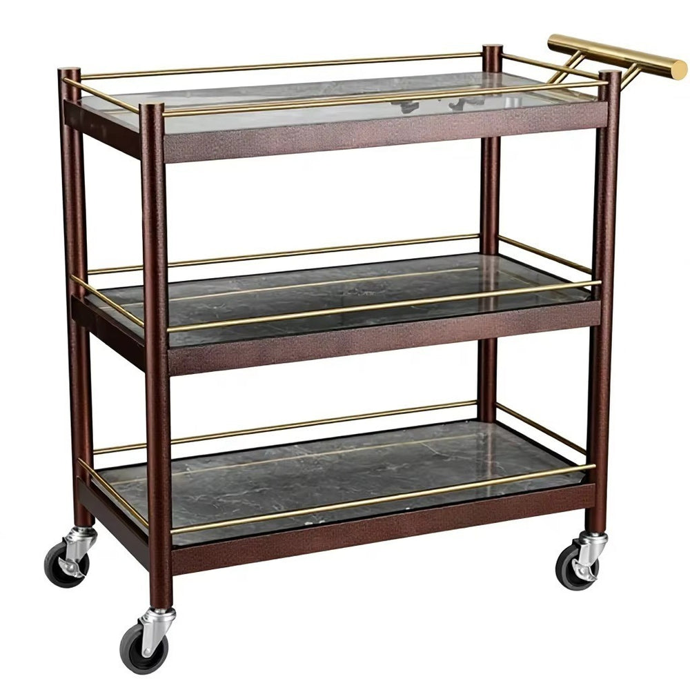 Stainless steel three-tier serving cart - hotel food delivery & dish collection handcart - detachable commercial serving cart