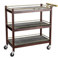 Stainless steel three-tier serving cart - hotel food delivery & dish collection handcart - detachable commercial serving cart