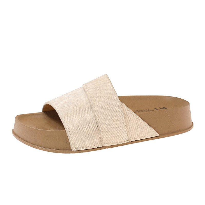 Thick sole birkenstock slippers women's summer casual lazy cross suede beach vacation style easiest for match beach flip flops