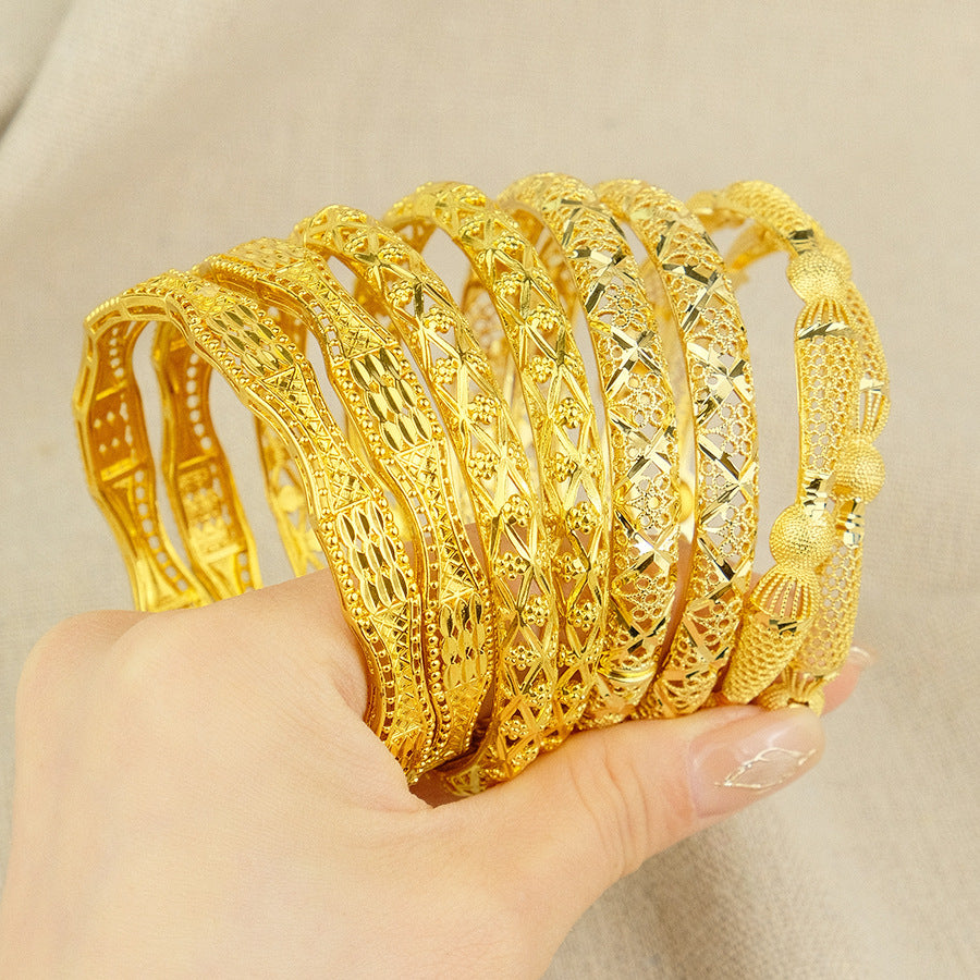 middle eastern women's charm flower bracelet 24k dubai ethiopian san francisco bridal jewelry party