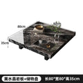 Italian minimalist light luxury high-end suspended rock slab square venetian brown marble living room home coffee table