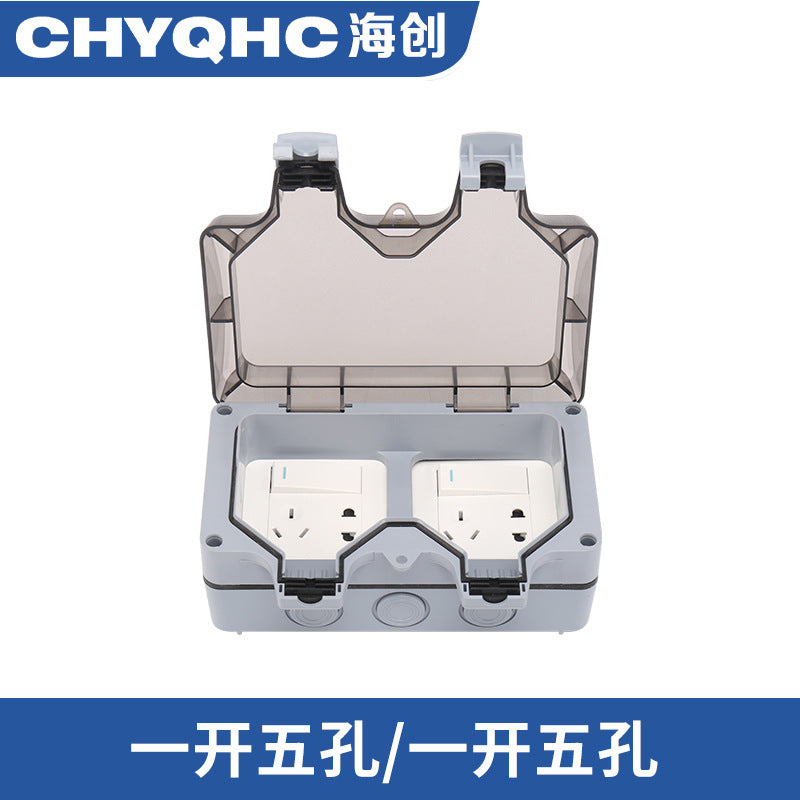 Indoor and outdoor surface socket waterproof box double socket smart toilet integrated battery car charging waterproof socket