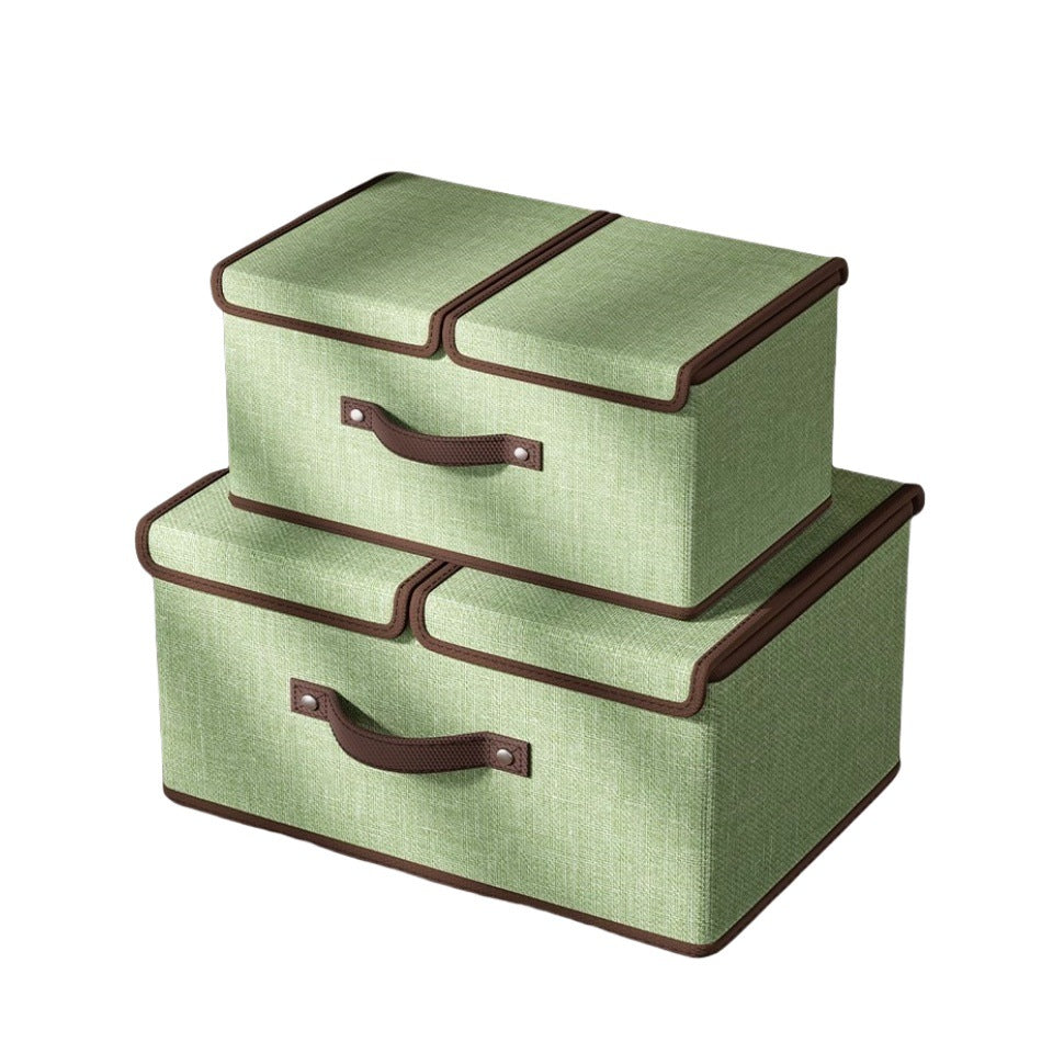 Clothes storage box Household wardrobe layered storage artifact with lid Clothes pants folding storage basket box