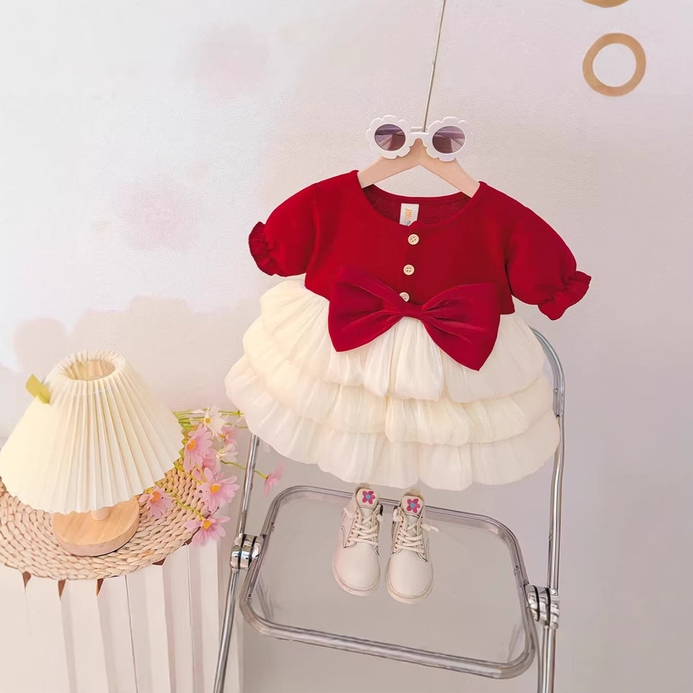 Girls' new princess dress  - stylish summer dress for little girls, perfect for first birthday parties and baby showers - puffy and fluffy!