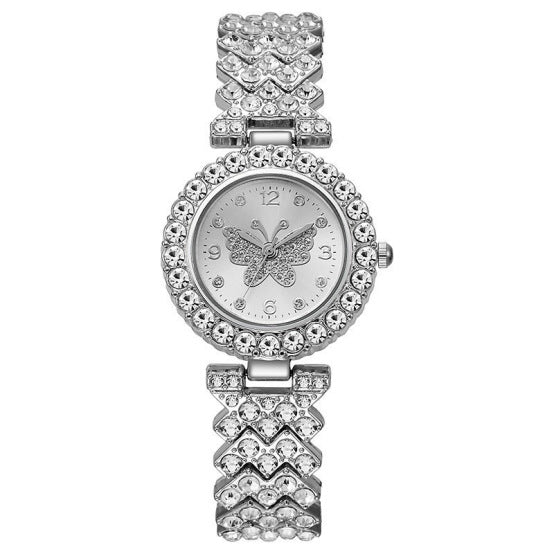 Hot-selling, trendy roman numeral diamond-studded women's watch, quartz movement, bracelet-style wristwatch for women, direct from the manufacturer, in stock