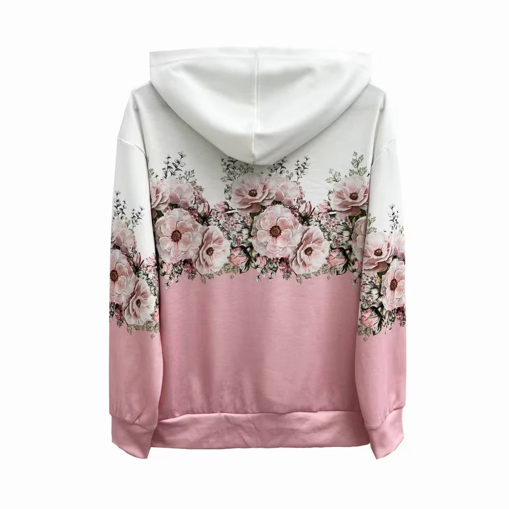 hot-selling plus-size women's zip-up hoodie, new casual long-sleeve hooded sweatshirt jacket, dropshipping available