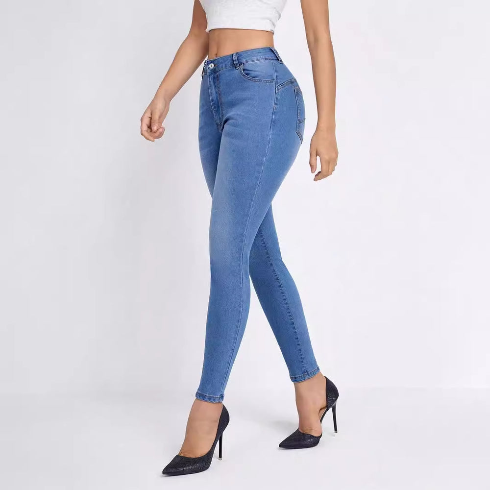 Pre-sale #ready stock-15607#  cross-border women's ins versatile fashionable tight stretch skinny jeans