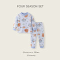 Kids autumn clothes and long pants pajamas pure cotton autumn clothes and long pants suit boys cotton sweater intimates baby sweater and trousers