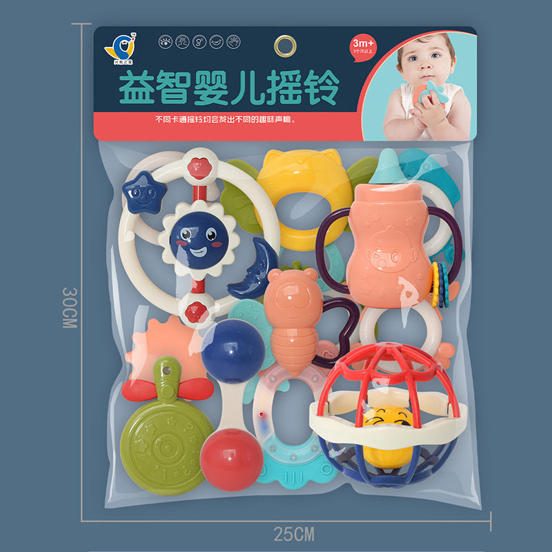 Cross-border South East Asia small rattle set infant early education enlightenment baby toothpaste rattle boys and girls educational toys