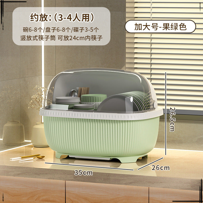 Kitchen tableware storage box extra large small plastic cupboard drawer type drain bowl rack household storage box rack