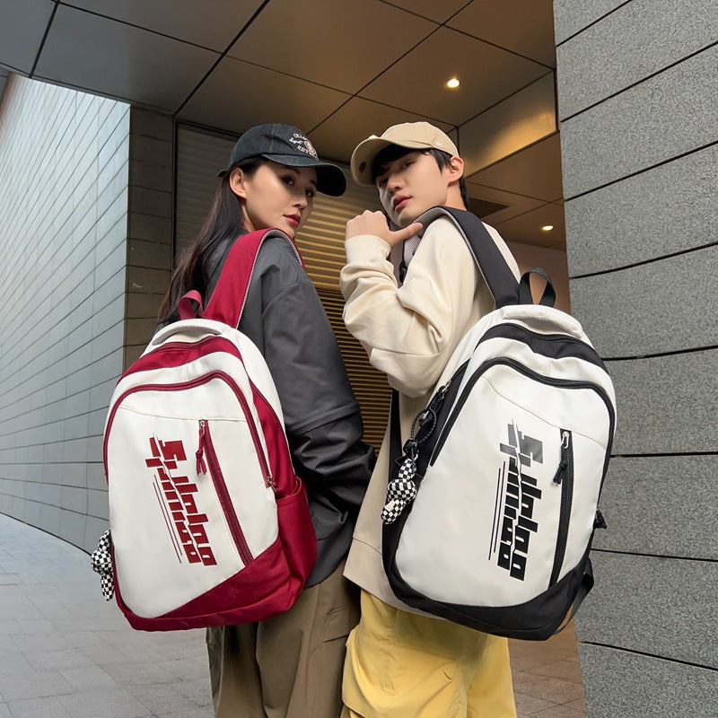 School bag for junior high school students, large-capacity lightweight backpack for men, Korean version of trendy versatile middle school students, niche backpack for women