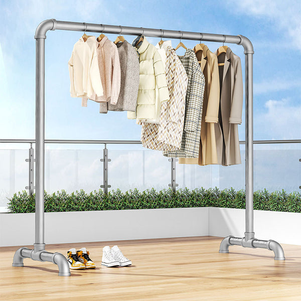 Steel pipe drying rack hanging hanger single pole extra thick bedroom floor to ceiling vertical sun outdoor drying clothes quilt stainless galvanized