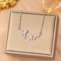 Popular stylish copper inlaid zirconium full diamond butterfly necklace for women eleganteasiest for matchfashion non-fading clavicle chain jewelry