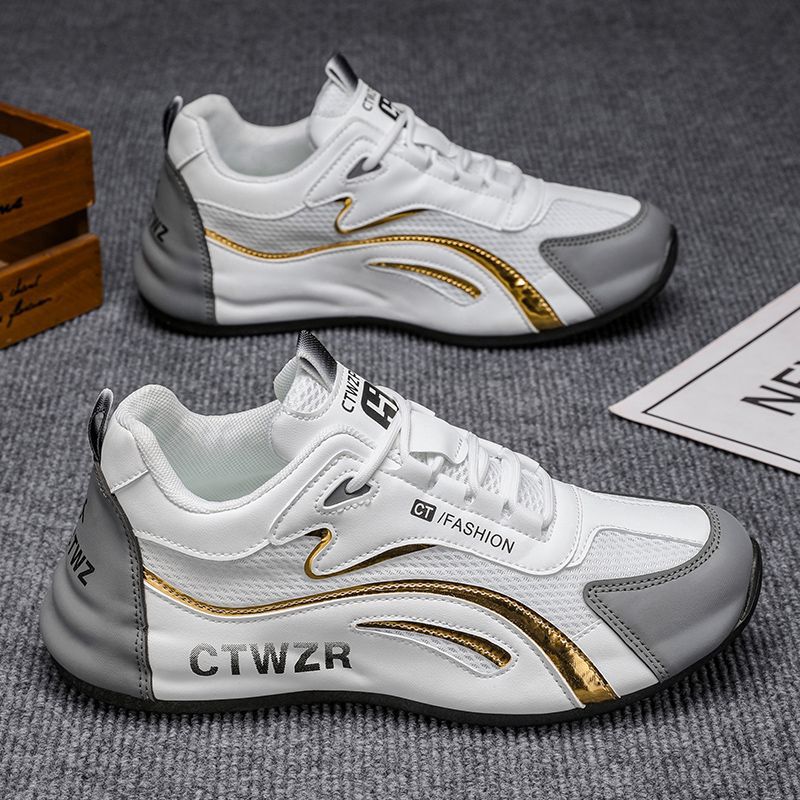 Men's 2025 winter new lightweight athletic casual shoes - breathable, odor-resistant, mesh upper, chunky sole, versatile dad shoes