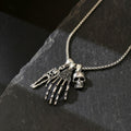 Halloween punk necklace wholesale cross-border hip-hop dark style skull palm pendant niche exaggerated spider jewelry