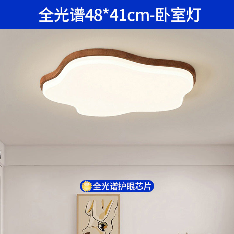Living room ceiling light log wind hall light wood grain eye protection ultra-thin medieval bedroom light whole house lighting combination package
