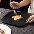 Embossed rock texture flat plate - creative & unique ceramic dinner plate for restaurants & hotels - high-style serving dish